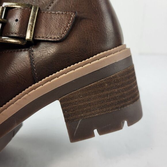 BOC By Born Women's Monika Stacked Heel Moto Boots Brown size 6M - Picture 4 of 14